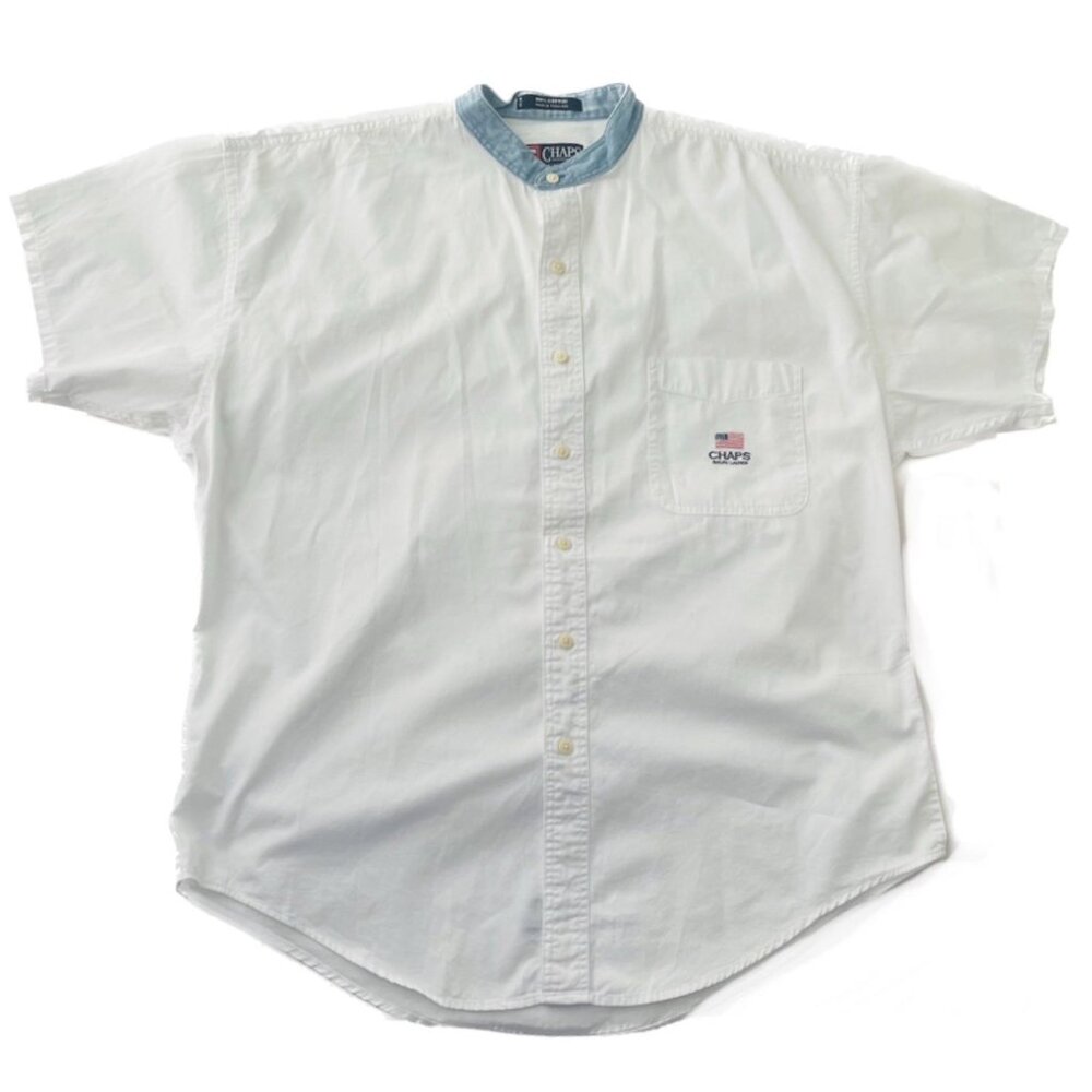 ralph lauren chaps button down shirt usa white flag large cotton